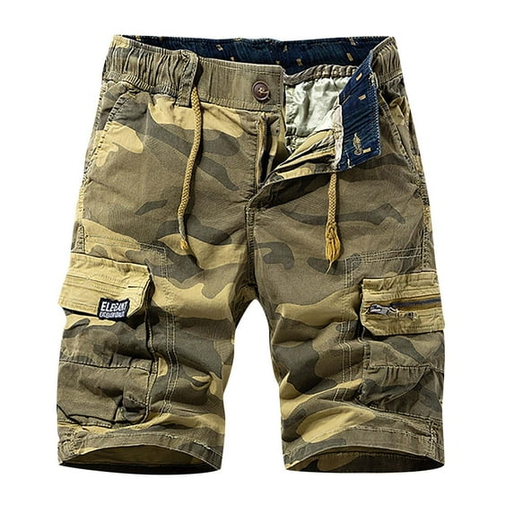 IROINNID On Sale Cargo Shorts for Men Shorts Multi Pocket Cargo Pants Loose Pants Straight Leg Pants Khaki