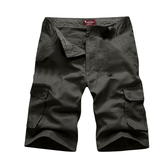 IROINNID Cargo Shorts for Men Work Shorts With Multiple Pockets Zipper Outdoor Sports Shorts Pants,Olive Green