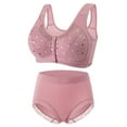 thumbnail image 1 of IROINNID On Sale Comfort Bras for Elderly Women Sexy Front Button Shaping Cup Shoulder Strap Underwire Bra Plus Size Bra Underwear Set,Pink, 1 of 3