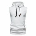 thumbnail image 1 of IROINNID Hooded Vest for Men Loose Solid Sweatshirt Sleeveless Pullover Tank Tops,White, 1 of 9