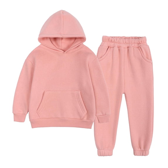 IROINNID On Sale Hoodie Sweatshirt and Sweatpants 2PCS Outfits Kids Sports Tracksuits Long Sleeve Pullover And Fall Winter Suit,Pink