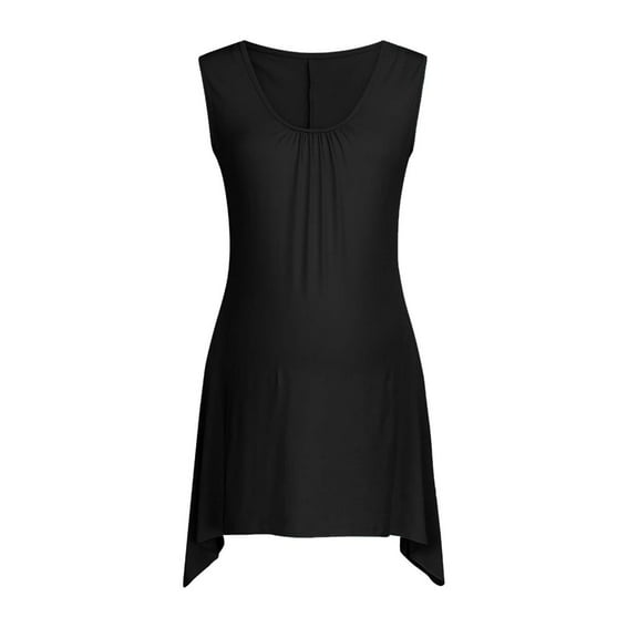 IROINNID Nursing Tank for Women Maternity Nursing Solid Color Round Neck Sleeveless Round Neck Breastfeeding Blouse,Black