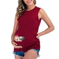thumbnail image 1 of IROINNID On Sale Nursing Tank for Women Solid Color Print Sleeveless Pregnant Vest Clothe Top,Burgundy, 1 of 8