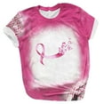 thumbnail image 1 of IROINNID Pink Breast Cancer Top for Women Breast Cancer Awareness Round Neck Printing Blouse Short Sleeve T-Shirt Casual Summer Tops,Pink, 1 of 5