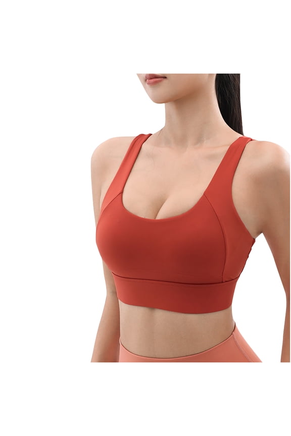 Plus Size Sports Bras for Women Push Up Bra Sports Underwear Fitness Yoga Quick-drying Shockproof Vest Running Sports Bra,Orange