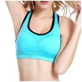 thumbnail image 1 of IROINNID On Sale Racerback Bras for Women Sports Bras Seamless Stretch Sport Bra Padded Fitness Tops Workout Gym Yoga Vest,Sky Blue, 1 of 9