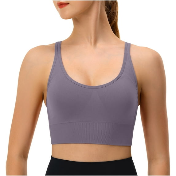 IROINNID Sports Bras for Women Seamless Bra Comfort Oman Bras With String Quick Dry Shockproof Running Fitness Underwear,Purple