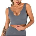 thumbnail image 1 of IROINNID On Sale Sports Bras for Women Yoga Bra Solid Back Seamless Shockproof Yoga Running Fitness Sports Bra,Gray, 1 of 4
