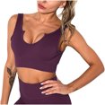 thumbnail image 1 of IROINNID On Sale Sports Bras for Women Yoga Bra Solid Back Seamless Shockproof Yoga Running Fitness Sports Bra,Purple, 1 of 4