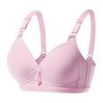 thumbnail image 1 of IROINNID On Sale Wireless Bra for Women Solid Color Comfortable Hollow Out Push Up Bra Underwear No Rims,Pink, 1 of 8
