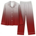 thumbnail image 1 of IROINNID Pajamas Set for Women Loose Fit 2PC Pjs Long Sleeve Button Down Blouse Pants Comfortable Sleepwear Set,Red, 1 of 2