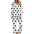 thumbnail image 1 of IROINNID Pajamas Sets for Women Two Pieces Printed Loose Sleep-shirt and Pants Homewear Sleepwear Sets with Pockets,White E, 1 of 5