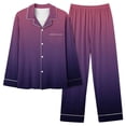 thumbnail image 1 of IROINNID Pajamas for Women Loose Fit 2PC Pjs Button Down Blouse Wide Leg Pants Gradient Comfortable Sleepwear Set with Pocket,Purple, 1 of 2