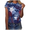 thumbnail image 1 of IROINNID Patriotic Shirts for Women Round Neck T-Shirt Casual Blouse Tops Short Sleeve Tops Independence Day, 1 of 6