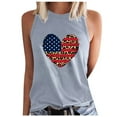 thumbnail image 1 of IROINNID Patriotic Shirts for Women Round Neck Tank Summer Casual Tops Regular Vest Tops Sleeveless Tops July 4th, 1 of 5