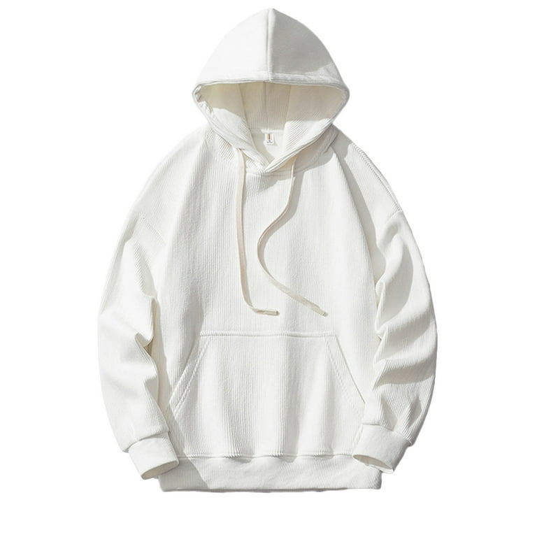 IROINNID Plain Hoodies Pullover for Men Loose Hooded Top Round