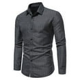 thumbnail image 1 of IROINNID Plain Long Sleeve Shirts for Men Cozy New Shirt Business Turndown Collar Blouse & Shirt Deals,Black, 1 of 4