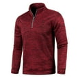 thumbnail image 1 of IROINNID Plain Long Sleeve Shirts for Men Leisure Solid Color Stand-up Collar Pullover Blouse Tops ,Burgundy, 1 of 4