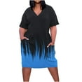 thumbnail image 1 of IROINNID Plus Size Dresses For Women Summer Sexy V Neck Short Sleeve Loose Printing Plus Size Dress Summer Saving Sale, 1 of 5