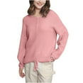 thumbnail image 1 of IROINNID Pullover Sweater for Women V-neck Knit Long Sleeve Casual Pullover Loose Warm Casual Lightweight Base Sweater,Pink, 1 of 5