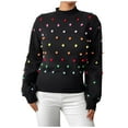 thumbnail image 1 of IROINNID Pullover Sweater for Women Winter Fall Crewneck Long Sleeve Loose Sweater Knit Stylish Novelty Sweater,Black, 1 of 9