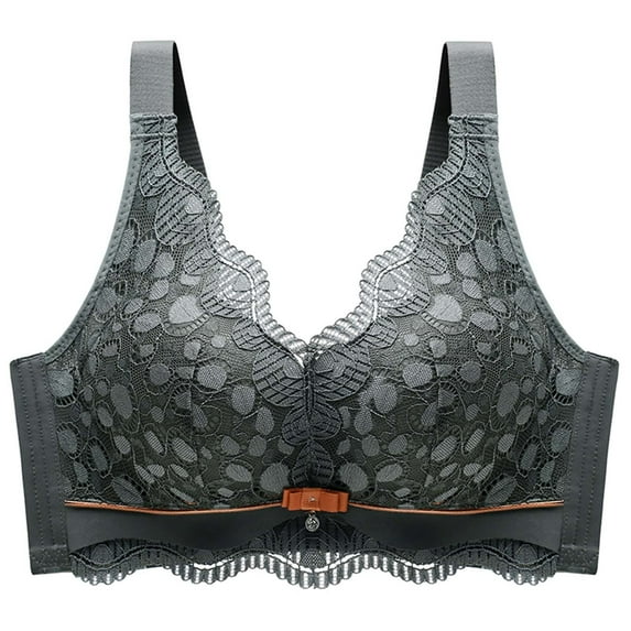 IROINNID Push-Up Bras For Women Graphic Prints Plus Size Sexy Lace Non-Steel Ring Bowknot Underwear