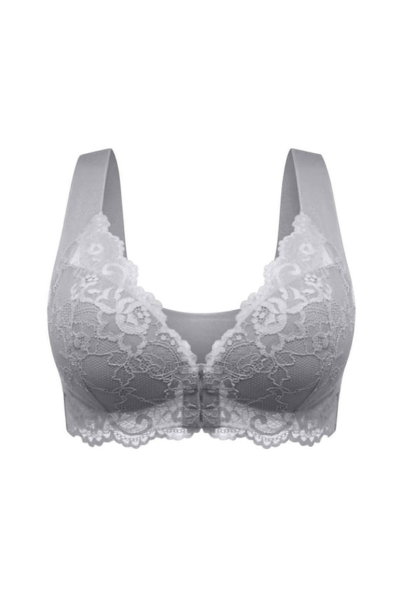Push-Up Bras For Women Solid Lace Embroidered Wire Free Comfy One Piece Everyday Underwear
