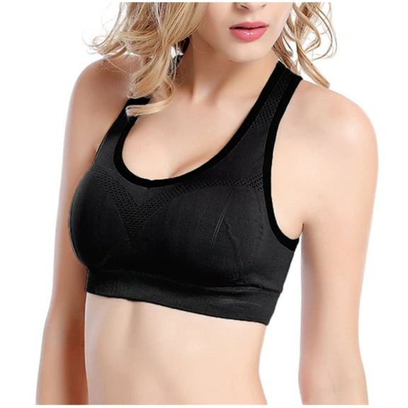 IROINNID Racerback Bras for Women Sports Bras Seamless Stretch Sport Bra Padded Fitness Tops Workout Gym Yoga Vest,Black