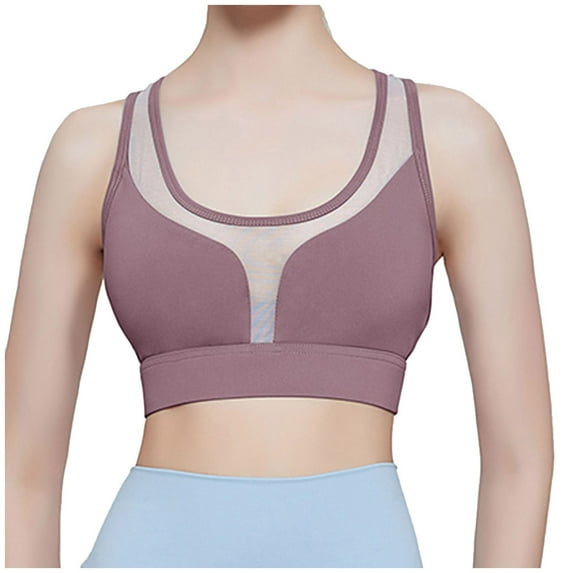 IROINNID Racerback Bras for Women Sports Bras Sports Bra Fitness Running Shockproof Yoga Top Front Zipper No Steel Ring Comfort Sports Bra,Pink