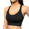 thumbnail image 1 of IROINNID Racerback Bras for Women Sports Bras Yoga Solid Sleeveless Cold Shoulder Casual Blouse Tops Intimates,Black, 1 of 7