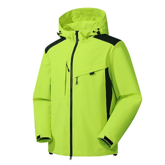IROINNID Rain Jacket for Women Outdoor Windbreaker Waterproof Jacket Warm Hooded Softshell Coat Hiking Mountaineering Jacket Outerwear,Green