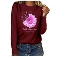 thumbnail image 1 of IROINNID Reduced Breast Cancer Pullover for Women Breast Cancer Awareness Comfy Top Long Sleeve Sweatshirt Pullover Blouse,Red, 1 of 4