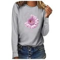 thumbnail image 1 of IROINNID Reduced Breast Cancer Pullover for Women Breast Cancer Awareness Comfy Top Long Sleeve Sweatshirt Pullover Blouse,Silver, 1 of 4