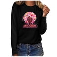 thumbnail image 1 of IROINNID Reduced Breast Cancer Pullover for Women Breast Cancer Awareness Loose Top Long Sleeve Sweatshirt Pullover Blouse,Black, 1 of 4