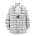 thumbnail image 1 of IROINNID Button Down Shirts for Men New Plaid Shirt Loose Youth Long Sleeve Shirt Coat Long Sleeve Turndown Collar Blouse & Shirt,White, 1 of 6