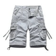thumbnail image 1 of IROINNID Reduced Cargo Shorts for Men Pure Color Outdoors Pocket Beach Work Trouser Cargo Shorts Pant,Gray, 1 of 8