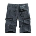 thumbnail image 1 of IROINNID Reduced Cargo Shorts for Men Summer Outdoors Patchwork Color Button Pocket Sport Shorts Pants,Gray, 1 of 4