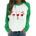 thumbnail image 1 of IROINNID Reduced Christmas Sweatshirts for Women Winter Xmas Print Long Sleeves Crewneck Holiday New Year Tops,Green, 1 of 6