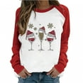 thumbnail image 1 of IROINNID Reduced Christmas Sweatshirts for Women Winter Xmas Print Long Sleeves Crewneck Holiday New Year Tops,Red, 1 of 7
