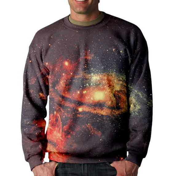 IROINNID Reduced Crew Neck Pullover Sweatshirts Lounge Graphic Print Long Sleeve Daily Fit 3D Printed Sweatshirts Tops,Black