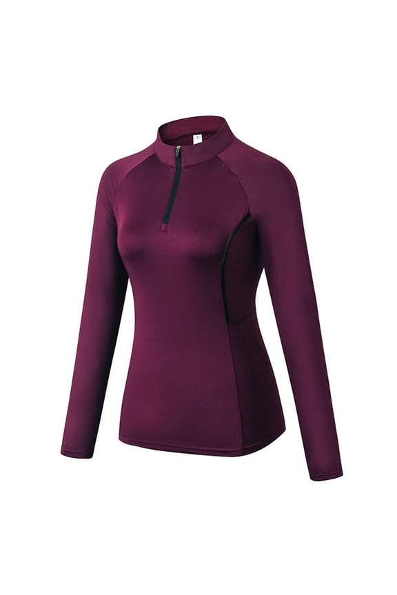Shirt Women Long Sleeve Gym Clothes for Women Yoga Sportswear Running Slim Top Blouse,Burgundy