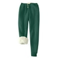 thumbnail image 1 of IROINNID Reduced Fleece Sweatpants for Women Thermal Printed Winter Pants Lamb Fleece Elastic Thickened Plush Warm Sweatpants Long Pants,Green, 1 of 8