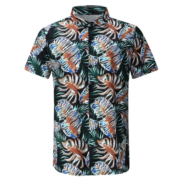IROINNID Hawaiian Shirt for Men Hawaiian Short Sleeve Beach Shirt Printed Summer Button Down Shirts,Multicolor