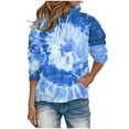 thumbnail image 1 of IROINNID Reduced Hoodie for Women Long Sleeve Casual Tie-Dye Pullover Loose Fit Tunic Fall Tops Hoodie,Blue, 1 of 4