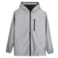 thumbnail image 1 of IROINNID Reduced Hoodies for Men Loose Solid Luminous Assault Windbreaker Reflective Zipper Top Coat,Gray, 1 of 9