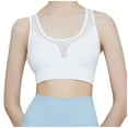 thumbnail image 1 of IROINNID Racerback Bras for Women Sports Bras Sports Bra Fitness Running Shockproof Yoga Top Front Zipper No Steel Ring Comfort Sports Bra,White, 1 of 5