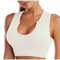 thumbnail image 1 of IROINNID Reduced Sports Bras for Women Seamless Bra Sports Bra Fitness Running Shockproof Yoga Top Deep U No Steel Ring Sexy Comfort Sports Bra,White, 1 of 9