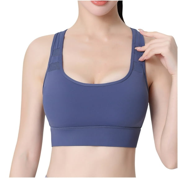 IROINNID Reduced Sports Bras for Women Seamless Bra Sports Underwear Fitness Yoga Quick-drying Shockproof Vest Running Sports Bra,Blue