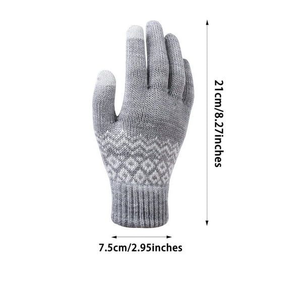 IROINNID Touchscreen Gloves for Men and Women Non-slip Warm Winter Artificial Knitting Wrist Gloves Mittens,Dark Blue