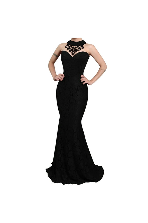 Wedding Guest Dresses for Women Homecoming Party Elegant Sleeveless Sling Strap Pure Color Long Dress Trendy Formal Dress,Black
